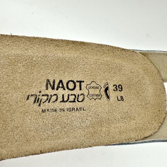 NAOT Womens Pixie Sandal EU 39 US 8 White Silver Leather EUC - Picture 12 of 15